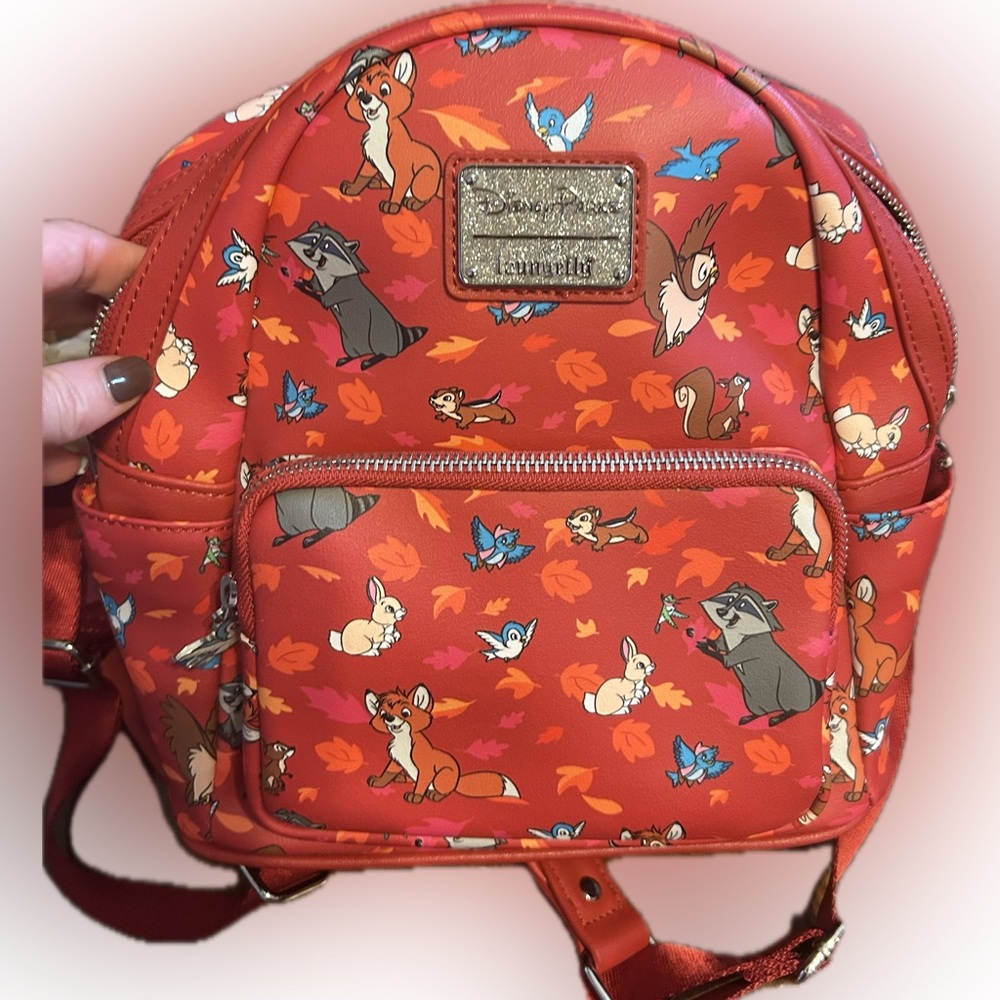 Disney Loungefly Red Animal Print Bag, only used once. Discontinued style - Picture 2 of 6